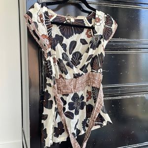 Anthropologie blouse with silk tie size 2